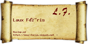 Laux Fóris névjegykártya